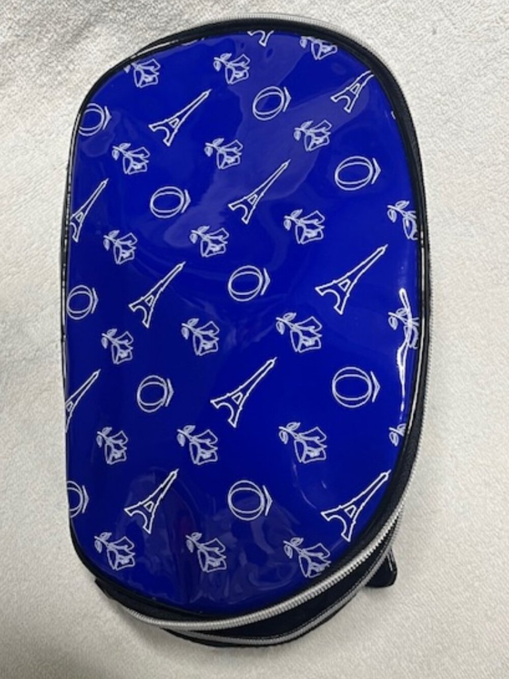 Lancôme Paris Eiffel Tower Roses Blue Makeup Cosmetic Zipper Travel Bag w/Handle